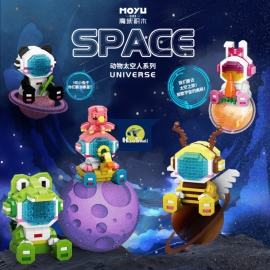 Bộ Đồ Chơi Lắp Ráp Phi Hành Gia Muôn Thú - Mô Hình 3D MOYU Nanoblock