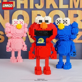 Bộ Đồ Chơi Lắp Ghép KAWS Sesame Street - Mô Hình 3D LINKGO Nanoblock
