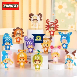 Bộ Đồ Chơi Lắp Ghép 12 Cung Hoàng Đạo (Mini Chibi) - Mô Hình 3D LINKGO Nanoblock