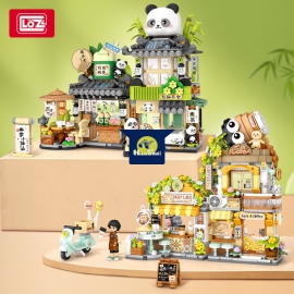 Bộ Lắp Ráp Cửa Tiệm Trà Nhà Gấu - Đồ Chơi Xếp Hình 3D LOZ Mini