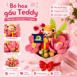 Series Bó Hoa Gấu Teddy - Mô hình lắp ráp & Bộ đồ chơi xếp hình 3D Building Diary Nanoblock