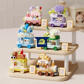Series Chuyến Tàu Mộng Mơ - Bộ lắp ráp mini 6 Toa Cửa Hàng Pastel ghép thành đoàn tàu MEKANSM Nanoblock