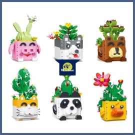 Bộ Đồ Chơi Lắp Ráp Chậu Hoa Hình Thú - Mô Hình 3D MOYU Nanoblocks